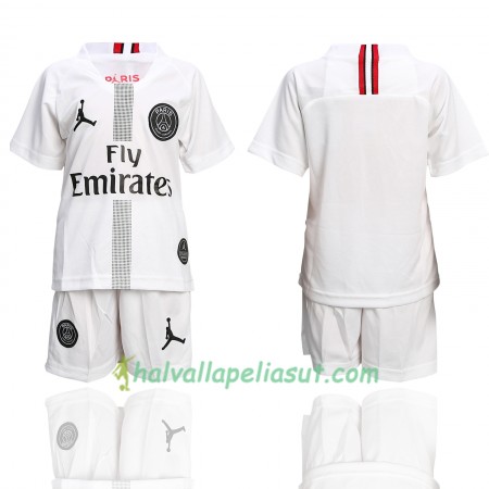 Jalkapallo Pelipaidat Paris Saint Germain Jodan Valkoinen Lasten 3 Paita 2018-2019 Lyhythihainen